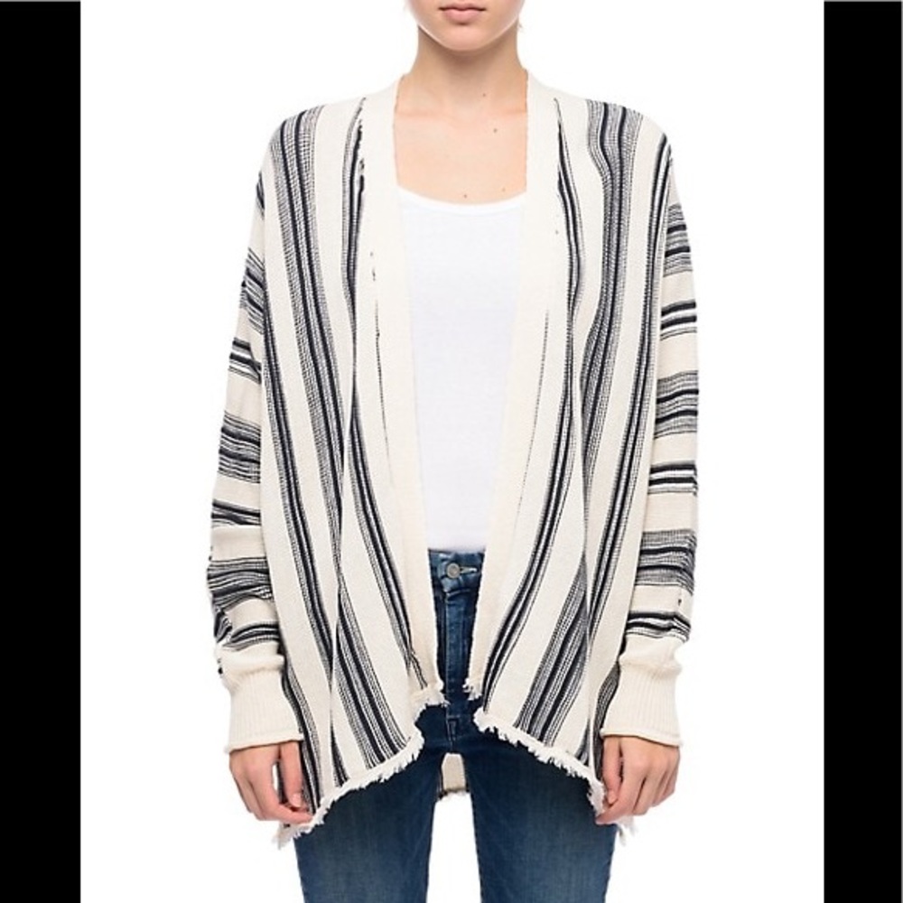 John + Jenn | Harrison Open Cardi in Sailor Stripe Size Small Revolve